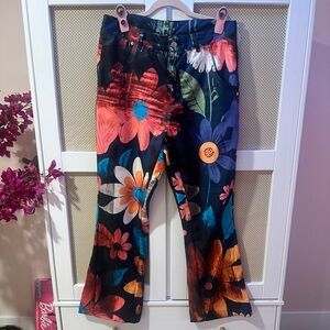 Floral flare pants